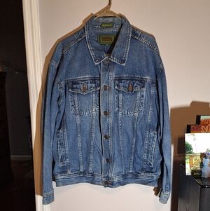 Casual Pointe Denim Jean Jacket 100% Cotton Vintage 90's Button Down Retro